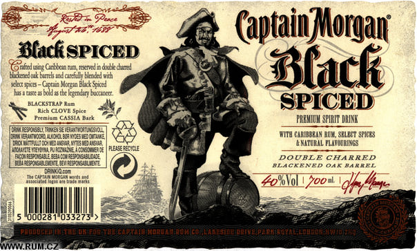 Tischfolie Rum Laufender Meter!! Captain Morgan Dekofolie 