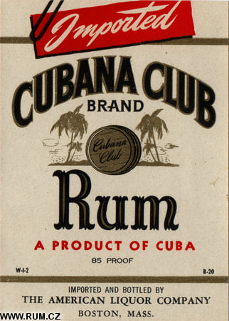 Cubana Club Rum Label American Liquor Boston Mass 